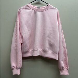 Pink Crewneck Sweatshirt Airy Lace